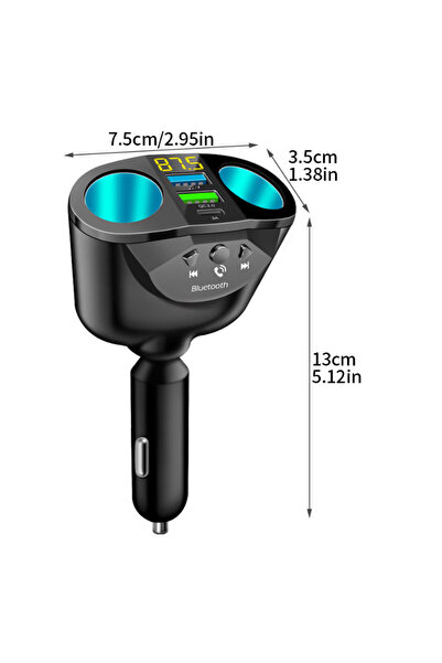 PRİZE Car Charger M2 Cigarette Lighter Dual Mp3 Player Bluetooth 5.0