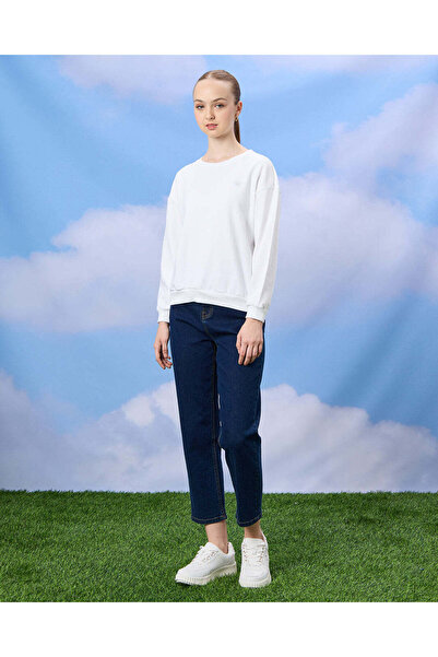 REDTAG Senior Girls Navy And White Sweatshirt Set (Pack of 2)