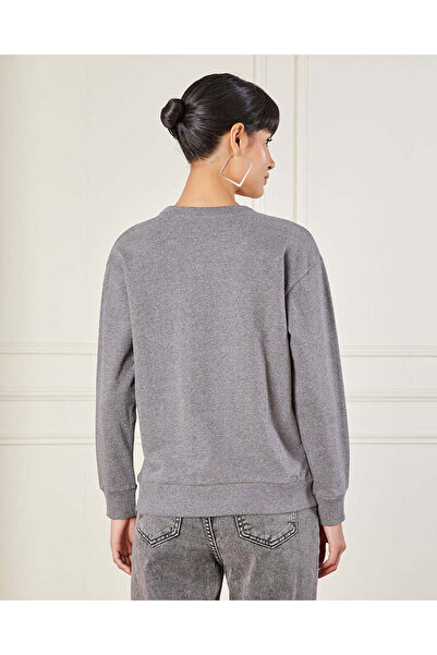 REDTAG Women Charcoal Plain Active Sweatshirt