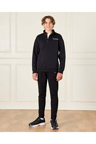 REDTAG Senior Boys Black Over Size Sweatshirt