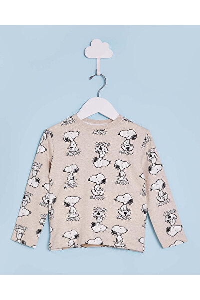 REDTAG Infant Boys Cream Snoopy Pyjama Set (2 Piece)