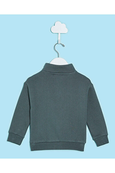 REDTAG Infant Boys Green Half Zip Sweatshirt