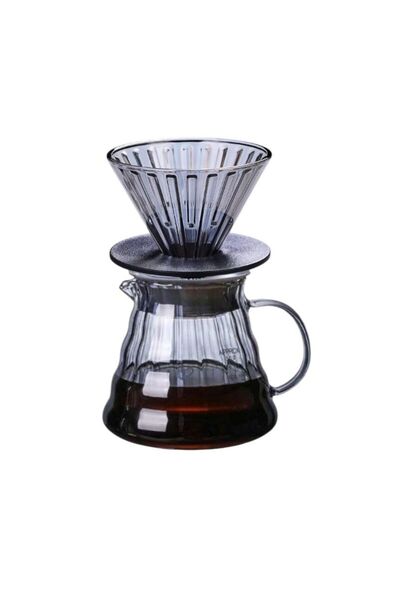 Unspecified طقم قهوة V60 مع قمع زجاجي اسود