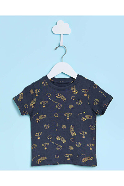 REDTAG Infant Boys Charcoal Printed Pyjama Set (2 Piece)