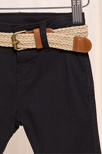 REDTAG Infant Black Beige Belted Trousers