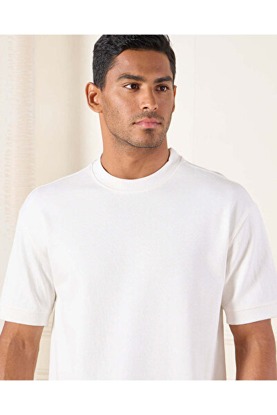 REDTAG Men Ivory Lounge T-Shirt