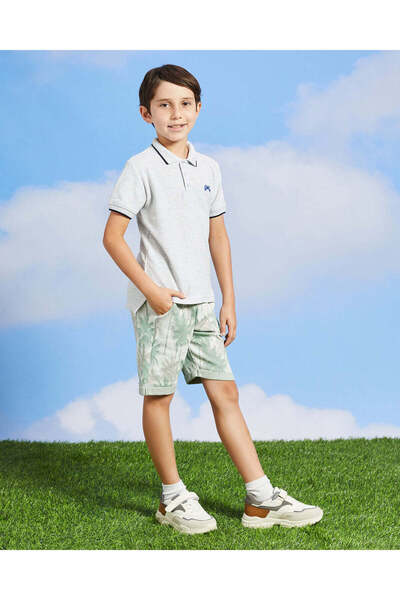 REDTAG Boys Green Printed Shorts