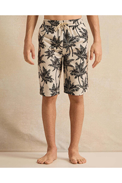 REDTAG Senior Boys Beige Printed Swim Shorts