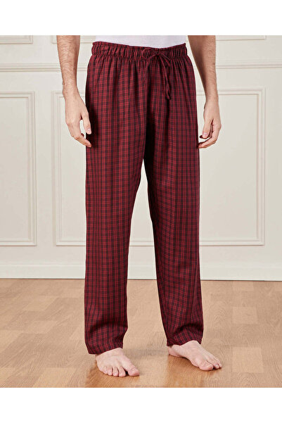 REDTAG بنطال بيجاما رجالي منقوش باللون العنابي