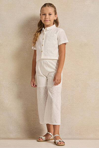 REDTAG Girls White Embellished Casual Set (2 Piece)