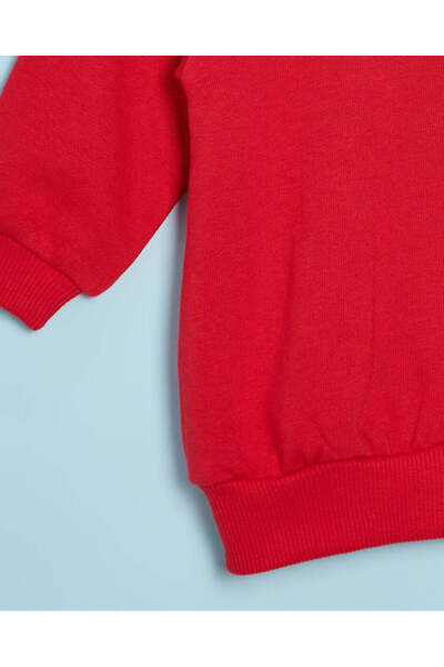 REDTAG Infant Girls Red Placement Print Sweatshirt