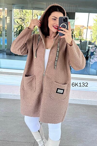 İnce Topuk Hooded Boucle Coat 6K132
