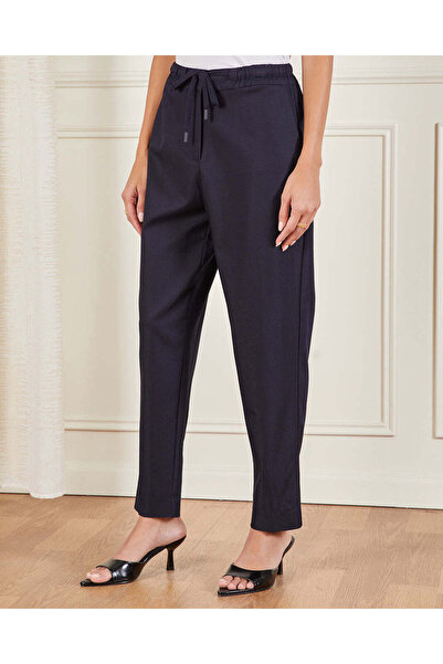 REDTAG Women Navy Tapered Trousers