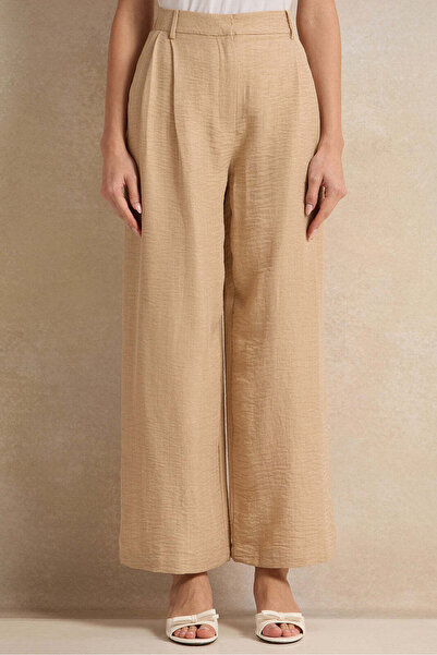REDTAG Women Beige Straight Fit Trousers