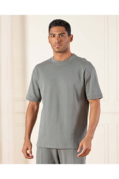 REDTAG Men Green Lounge T-Shirt