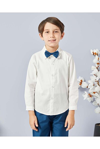 REDTAG Boys Blue And White Set With Bow Tie (3 Piece)