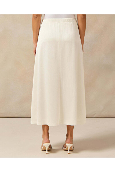 REDTAG Women Ivory Plain Wide Leg Trousers