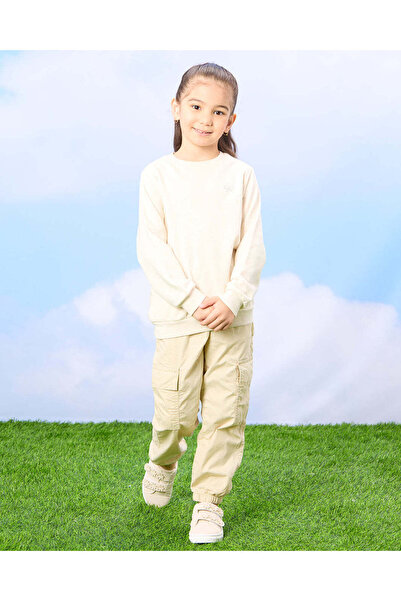 REDTAG Girls Navy And Ecru Sweatshirt Set (2 Piece)