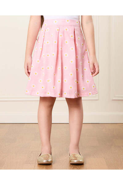 REDTAG Girls Pink Printed Skirt