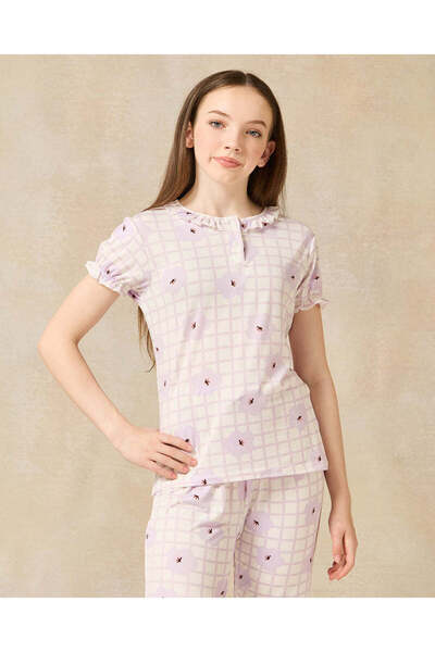REDTAG Senior Girls White Allover Print Pyjama Set (2 Piece)