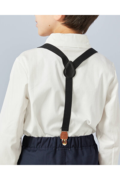 REDTAG Boys White Shirt And Suspender Set (3 Piece)