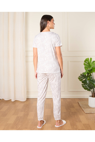 REDTAG Women White Printed Pyjama Set (2 Piece)