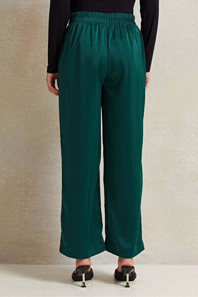 REDTAG Women Olive Wide Leg Trousers