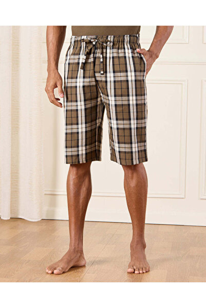 REDTAG Men Brown Checkered Pyjama Set (2 Piece)