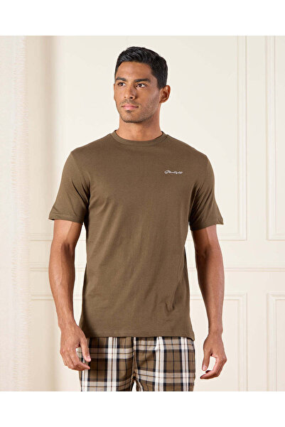 REDTAG Men Brown Checkered Pyjama Set (2 Piece)