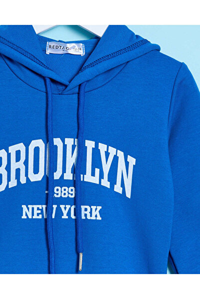 REDTAG Infant Boys Blue Printed Sweatshirt