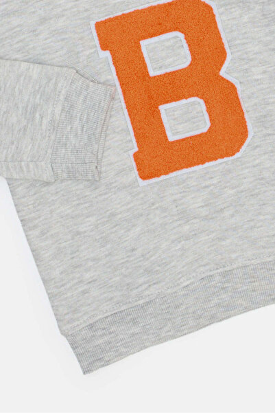 REDTAG Infant Boys Grey Jacquard Sweatshirt