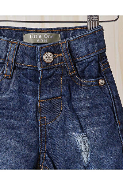 REDTAG Infant Boys Navy Rigid Denim Shorts