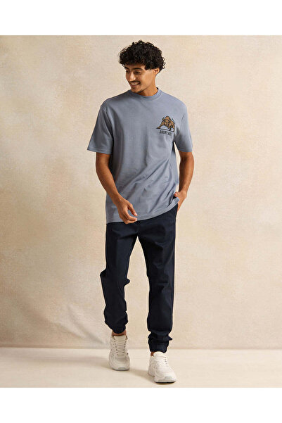 REDTAG Men Navy Twill Joggers