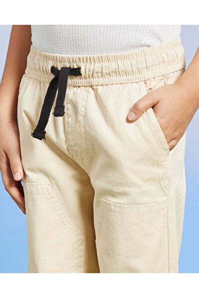 REDTAG Boys Beige Jogger Trouser