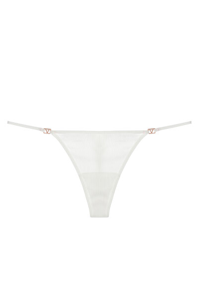 SWEETKORSE 3’lü Gold Detaylı Mikro Rib Kumaş Tanga Külot Seti–Şık,Zarif ve Konforlu Tasarım (Beyaz/Pembe/Siyah)