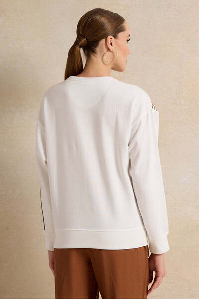 REDTAG Women White Embroidered Sweatshirt