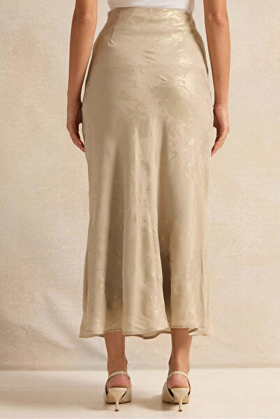 REDTAG Women Beige Printed Satin Skirt