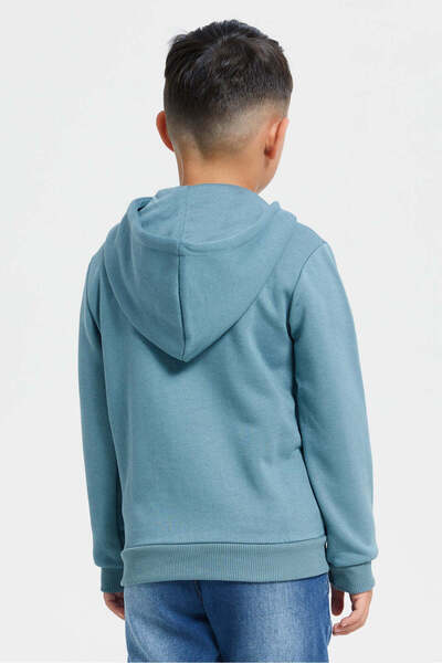 REDTAG Boys Olive Hooded Sweatshirt