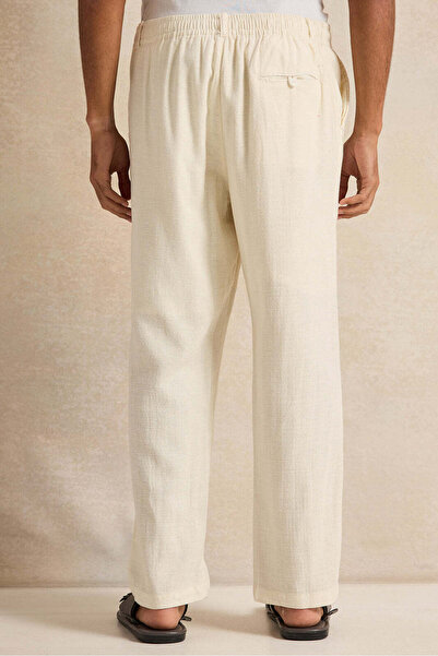 REDTAG Men Beige Solid Trousers