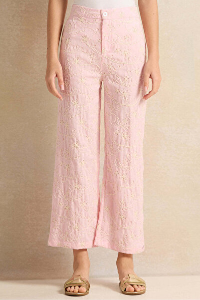 REDTAG Senior Girls Pink Embroidered Pants