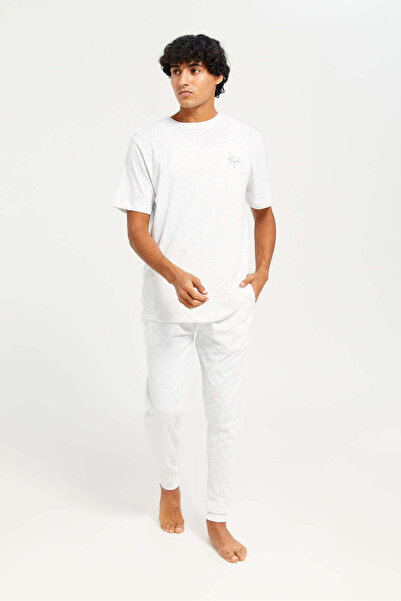 REDTAG طقم بيجامة رجالي بيج (قطعتين)