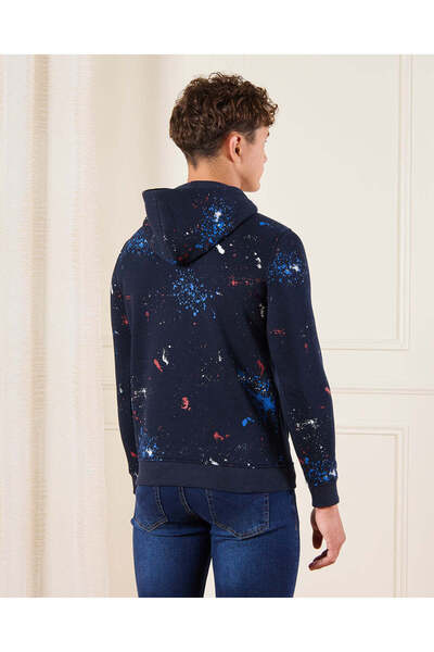 REDTAG Senior Boys Navy Printed Sweatshirt