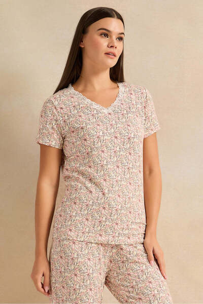 REDTAG Women White Summer Floral Pyjama Set (2 Piece)