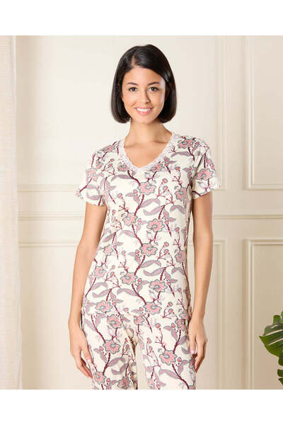 REDTAG Women White Printed Payjama Set