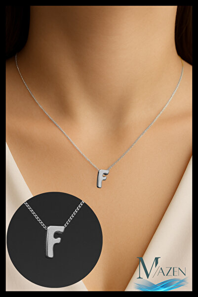 MAZEN قلادة على شكل حرف فضي اللون من بيجوتيري |   تصميم بسيط |   إكسسوار مجوه...