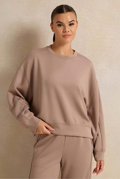 REDTAG Women Brown Drop Shoulder Oversize T-Shirt