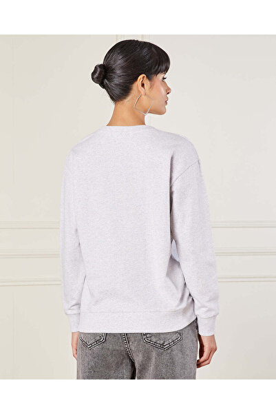 REDTAG Women Grey Plain Active Sweatshirt