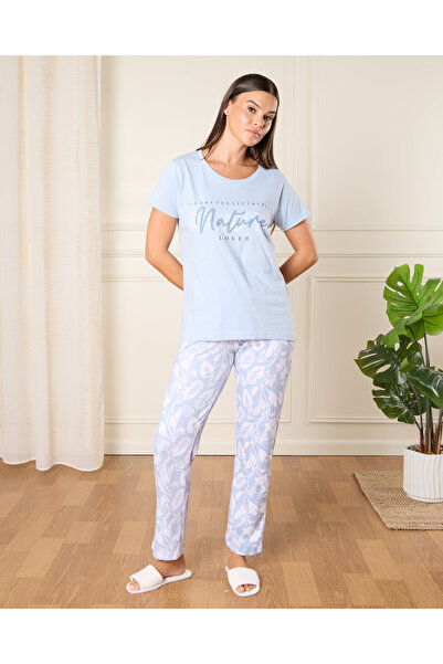 REDTAG Women Blue Nature Lover Print Pyjama Set (2 Piece)