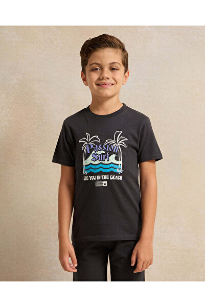 REDTAG Boys Black Printed Set (2 Piece)