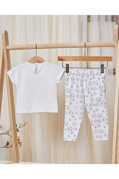 REDTAG Infant Girls White Print Pyjama Set (2 Piece)